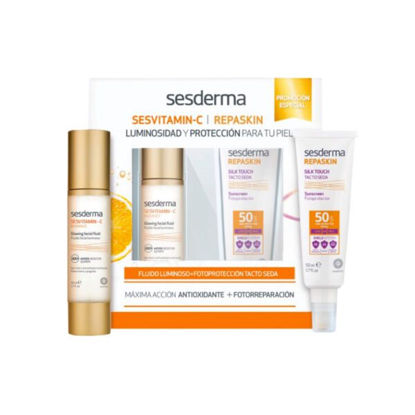 SESDERMA Kit Sesvitamin C Fluido + Repaskin Tacto Seda