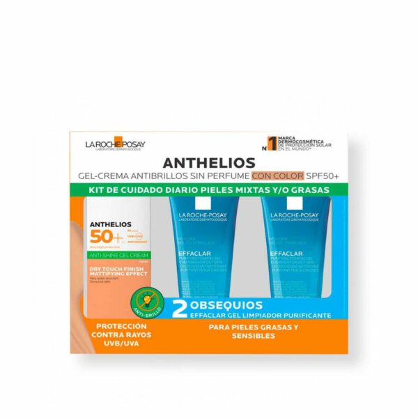LA ROCHE POSAY Kit Anthelios T Seco Color + 2 Effaclar Gel X 50
